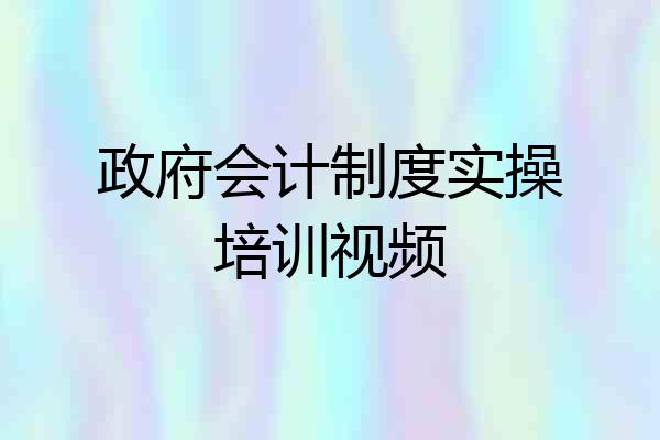 政府会计制度实操培训视频