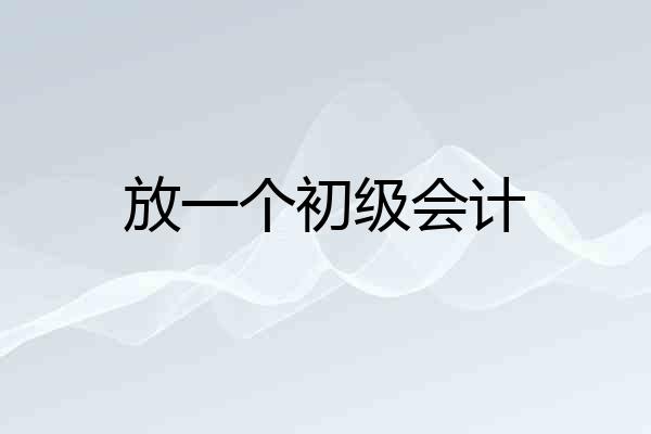 放一个初级会计