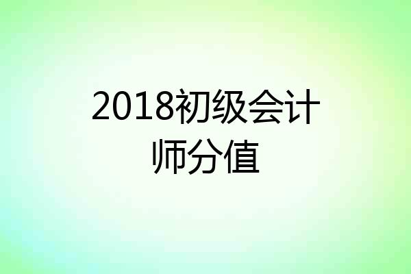 2018初级会计师分值