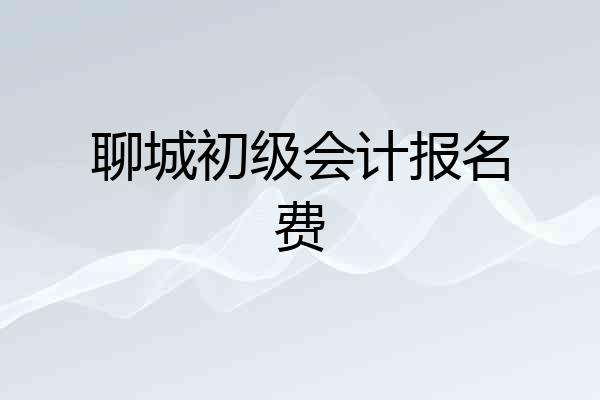 聊城初级会计报名费