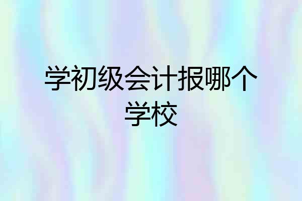 学初级会计报哪个学校