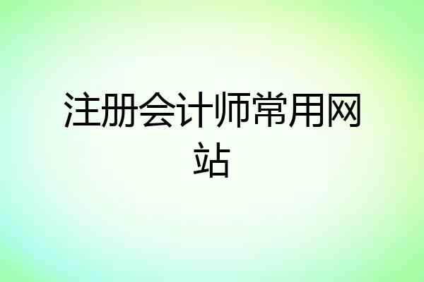 注册会计师常用网站