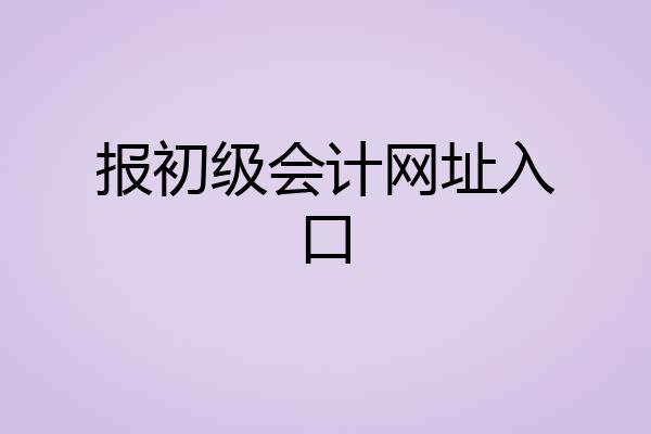 报初级会计网址入口