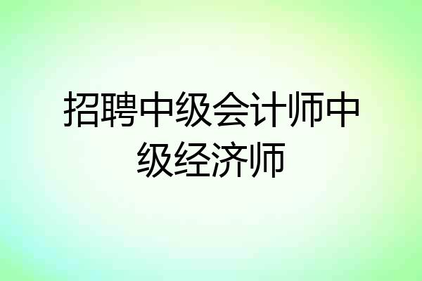 招聘中级会计师中级经济师