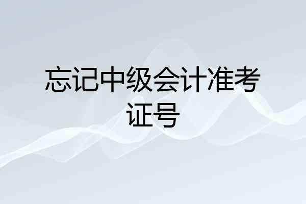 忘记中级会计准考证号