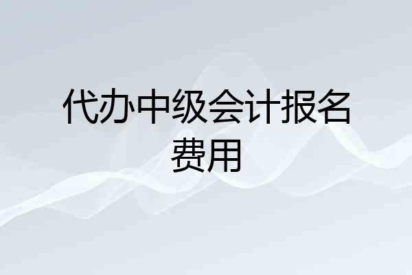 代办中级会计报名费用