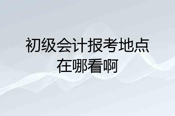 初级会计报考地点在哪看啊