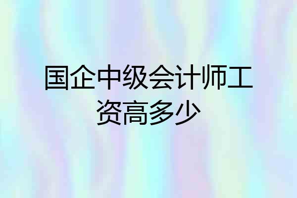 国企中级会计师工资高多少