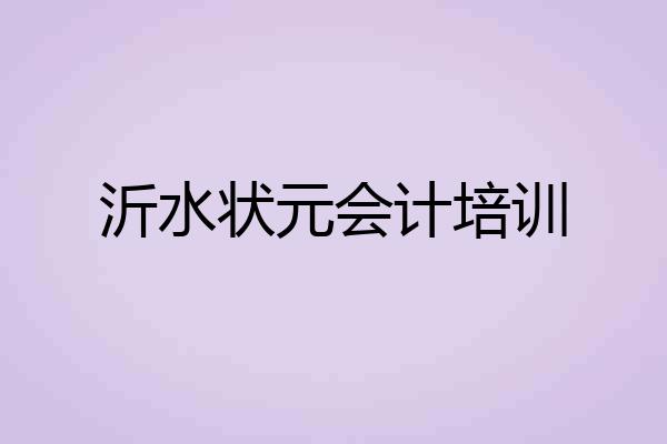 沂水状元会计培训