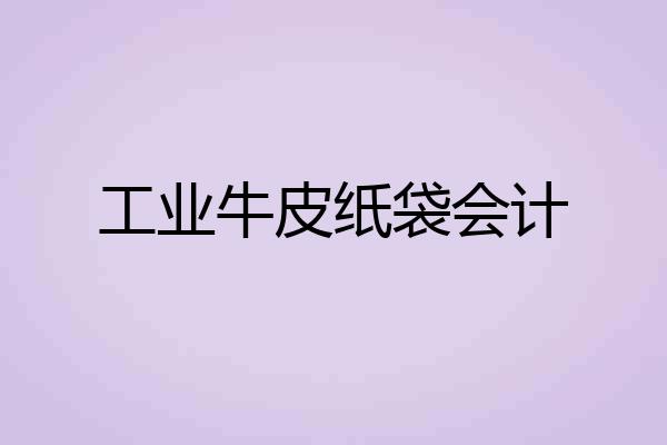 工业牛皮纸袋会计