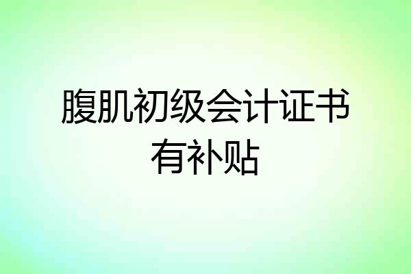 腹肌初级会计证书有补贴