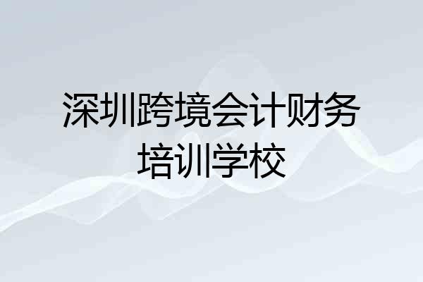 深圳跨境会计财务培训学校