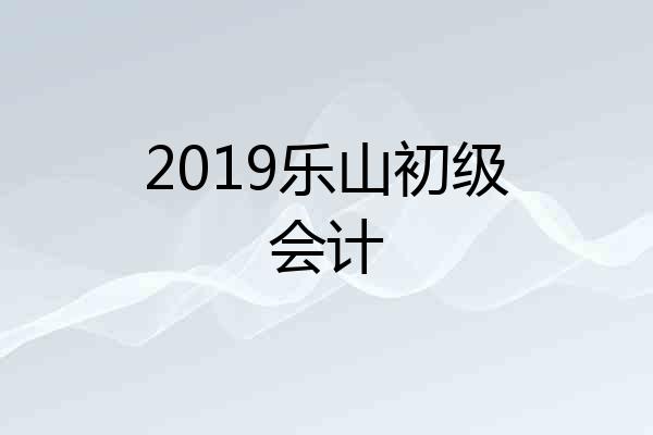 2019乐山初级会计