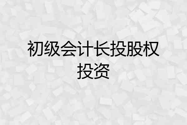 初级会计长投股权投资