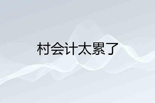 村会计太累了