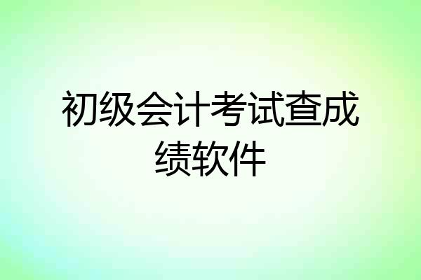 初级会计考试查成绩软件