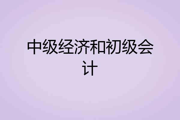 中级经济和初级会计