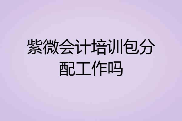 紫微会计培训包分配工作吗