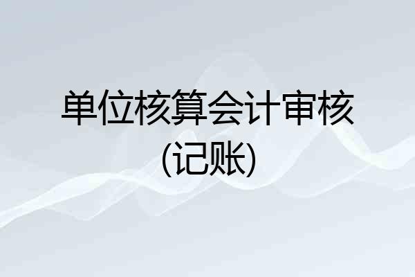 单位核算会计审核(记账)