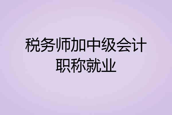 税务师加中级会计职称就业