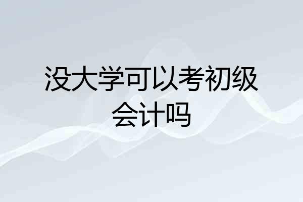 没大学可以考初级会计吗
