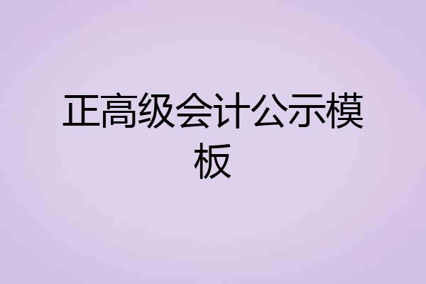 正高级会计公示模板