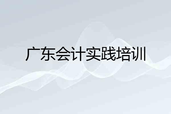 广东会计实践培训