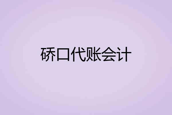 硚口代账会计