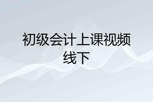 初级会计上课视频线下