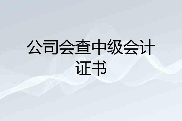 公司会查中级会计证书