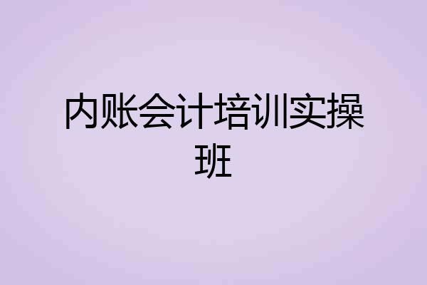 内账会计培训实操班