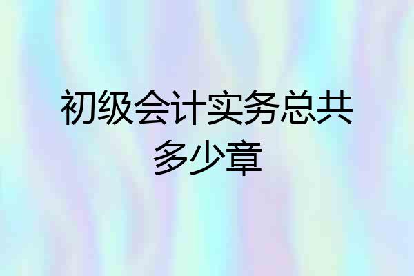 初级会计实务总共多少章