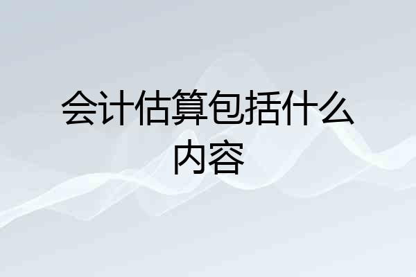 会计估算包括什么内容