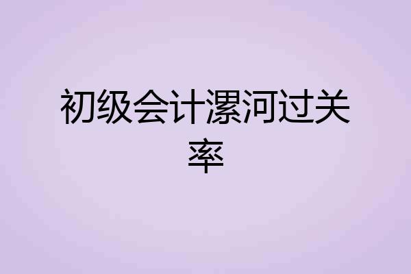 初级会计漯河过关率