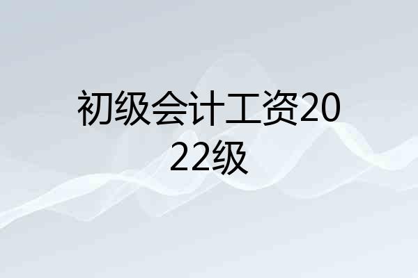 初级会计工资2022级
