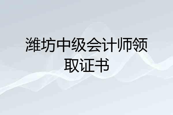 潍坊中级会计师领取证书