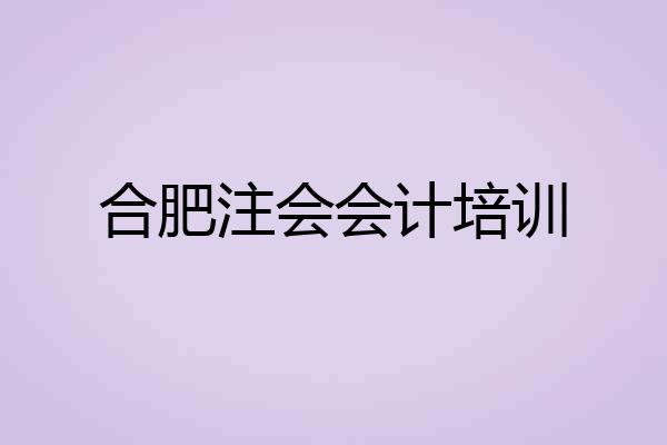 合肥注会会计培训