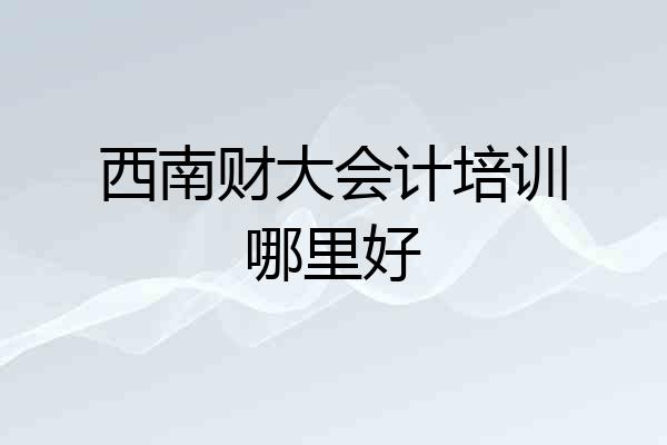 西南财大会计培训哪里好