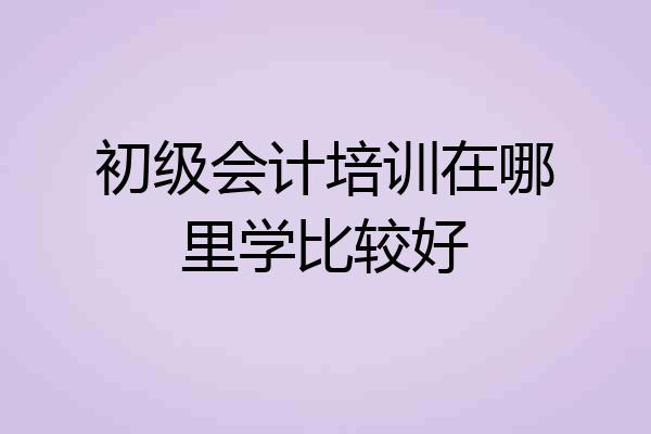 初级会计培训在哪里学比较好