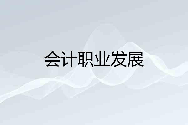 会计职业发展
