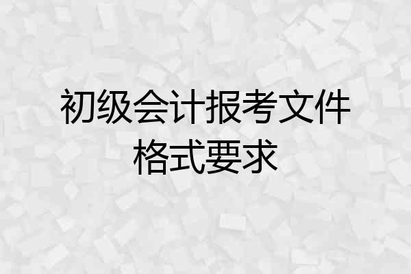 初级会计报考文件格式要求
