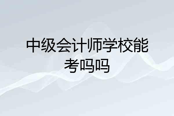 中级会计师学校能考吗吗