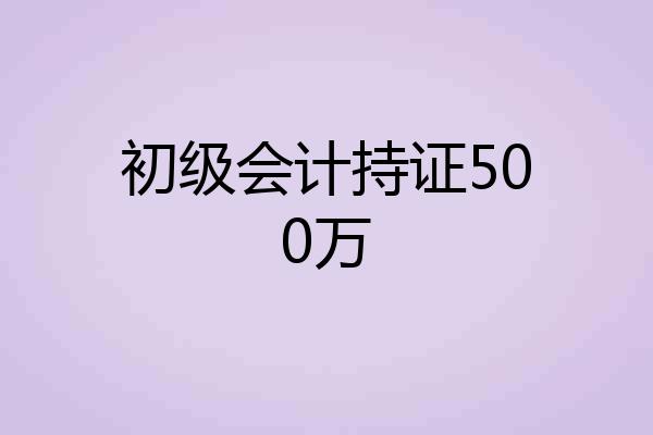 初级会计持证500万