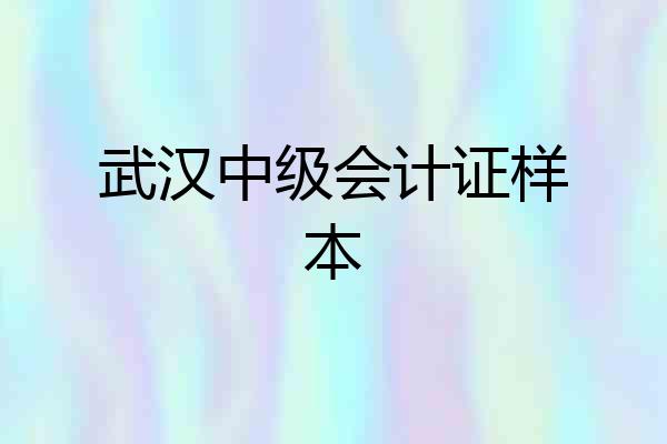武汉中级会计证样本
