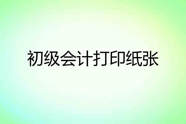 初级会计打印纸张