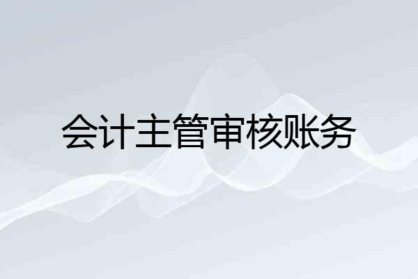 会计主管审核账务