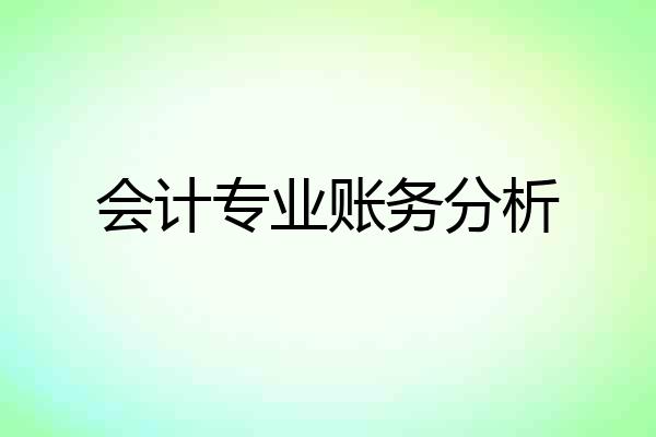 会计专业账务分析