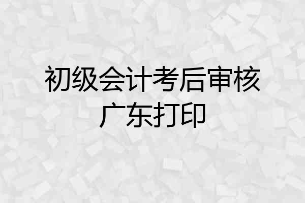 初级会计考后审核广东打印