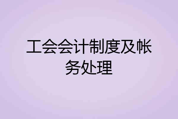 工会会计制度及帐务处理