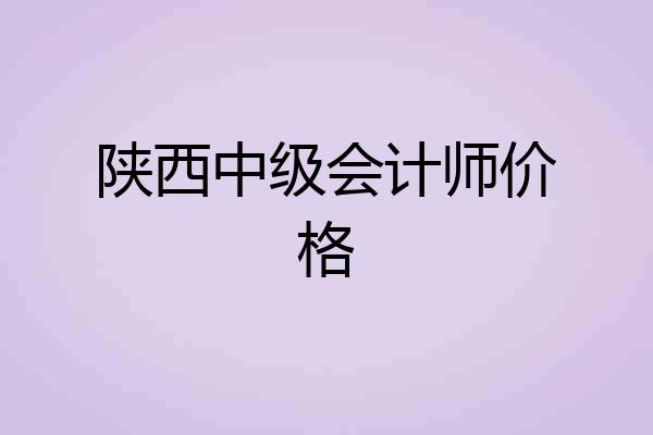 陕西中级会计师价格